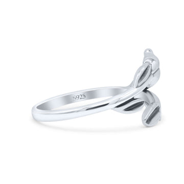Elegant Rose Flower And Leaves Artisan Adjustable Oxidized Trendy Band Thumb Ring